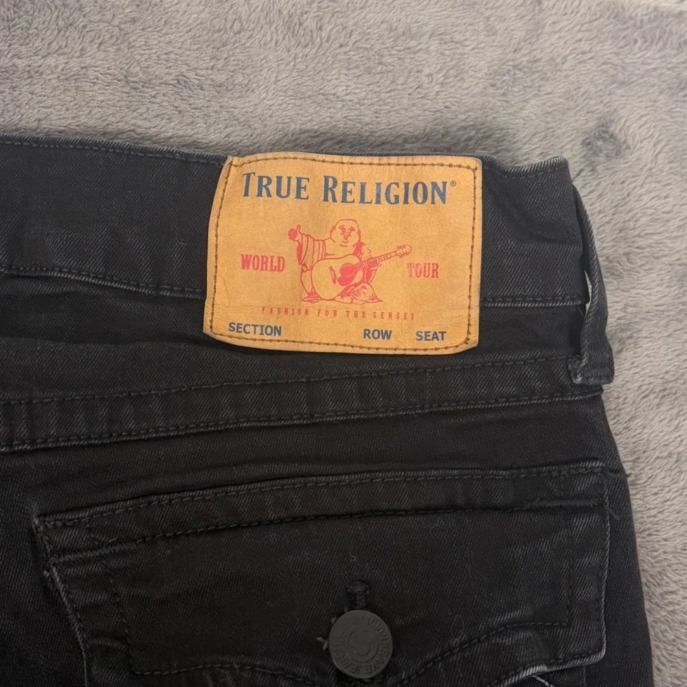 True Religion Ricky Relaxed Straight Leg Jeans‎ Mens 33 Black Denim RN112790